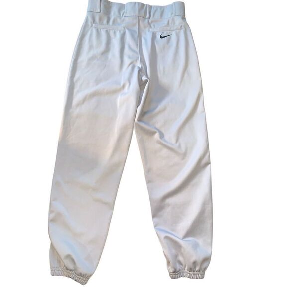 Nike Mens Size Medium Athletic Baseball Pants Gray‎ Elastic Leg Pockets Snap Zip - Picture 2 of 7